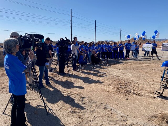 Cameras recording breaking ground on Independence, an affordable townhome neighborhood in East Las Vegas